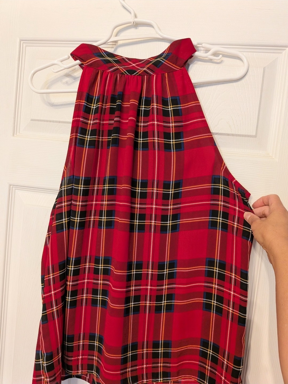 J CREW TARTAN TIE NECK HALTER TOP SIZE 8 GORGEOUS HOLIDAY BLOUSE 🎄❤️